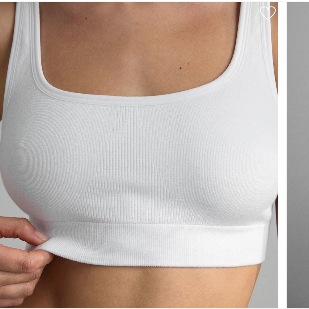 3/$42 LUNYA BNWT Seamless Modal Scoop Bralette in Sincere White Size S